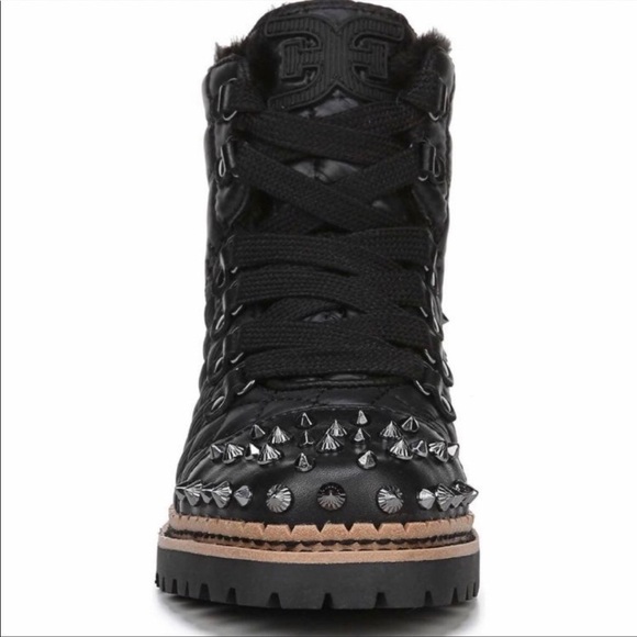 Sam Edelman Bren Quilted Studded Black Boots - Picture 5 of 11